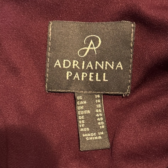 NWT Adrianna Papell Women's 14 Twist Front Jersey Gown 2/3 Bell Sleeves Zipper - Picture 8 of 11